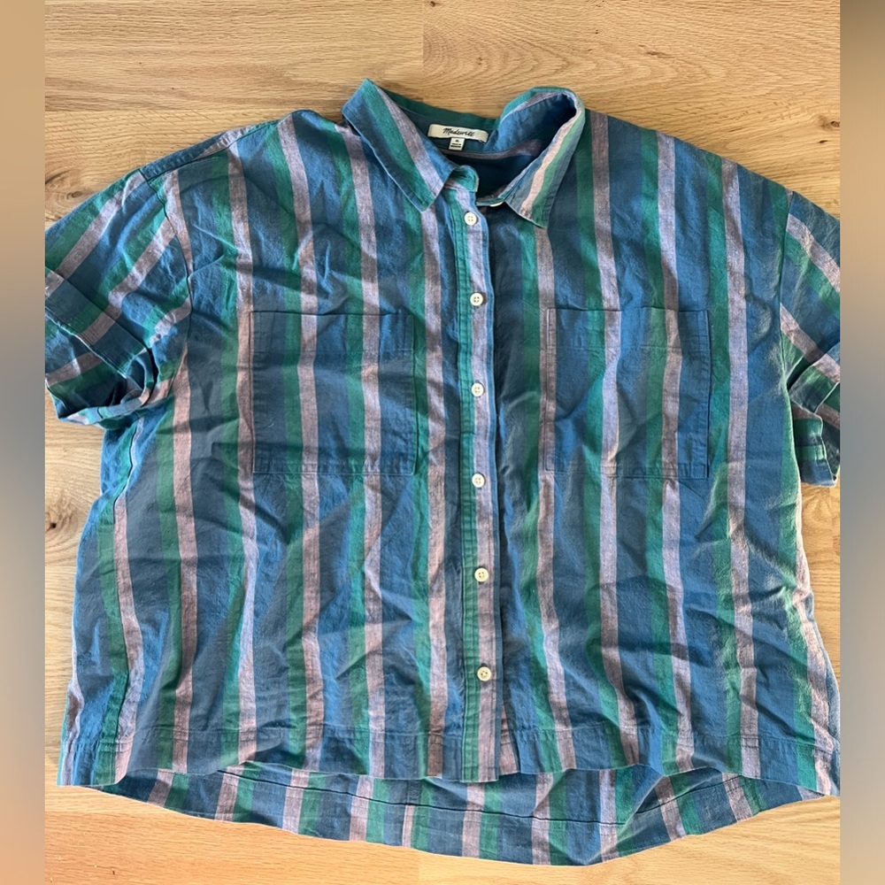 Madewell short sleeve Button Front Top